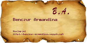 Benczur Armandina névjegykártya